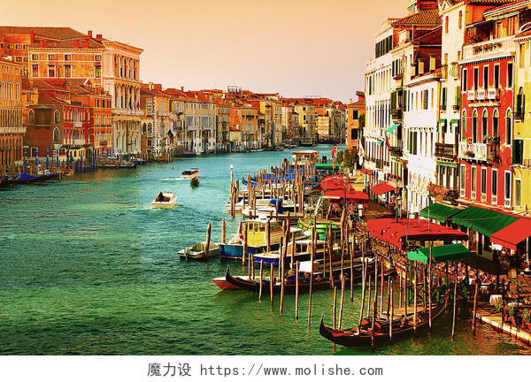美丽的水路意大利威尼斯大运河意大利旅游